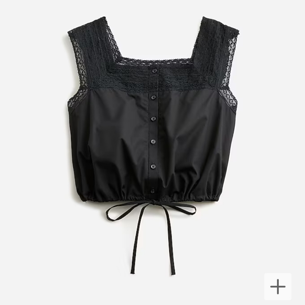 J Crew lace trim crop top medium